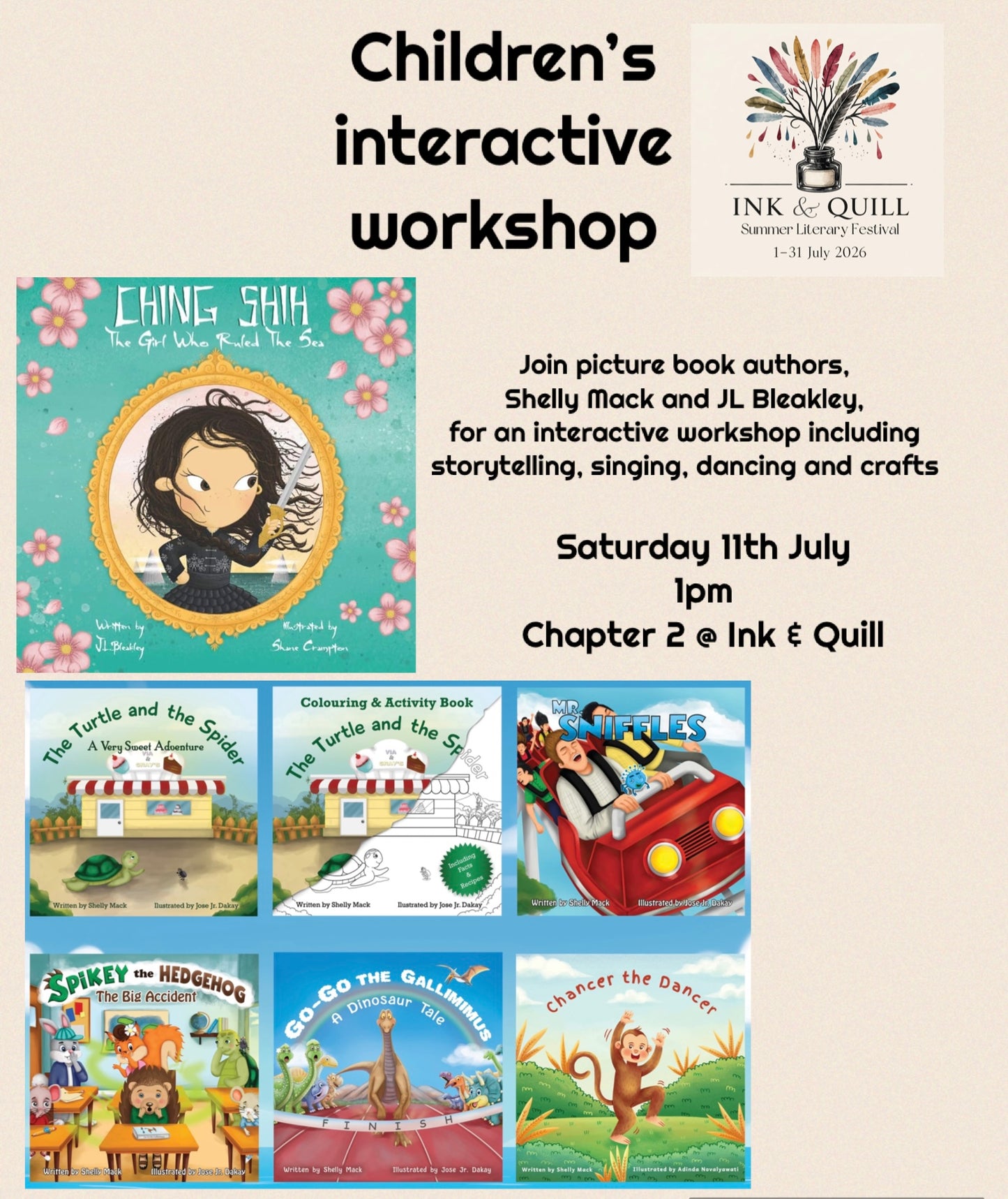 Children’s work shop with authors Shelly Mack and JL Bleakley