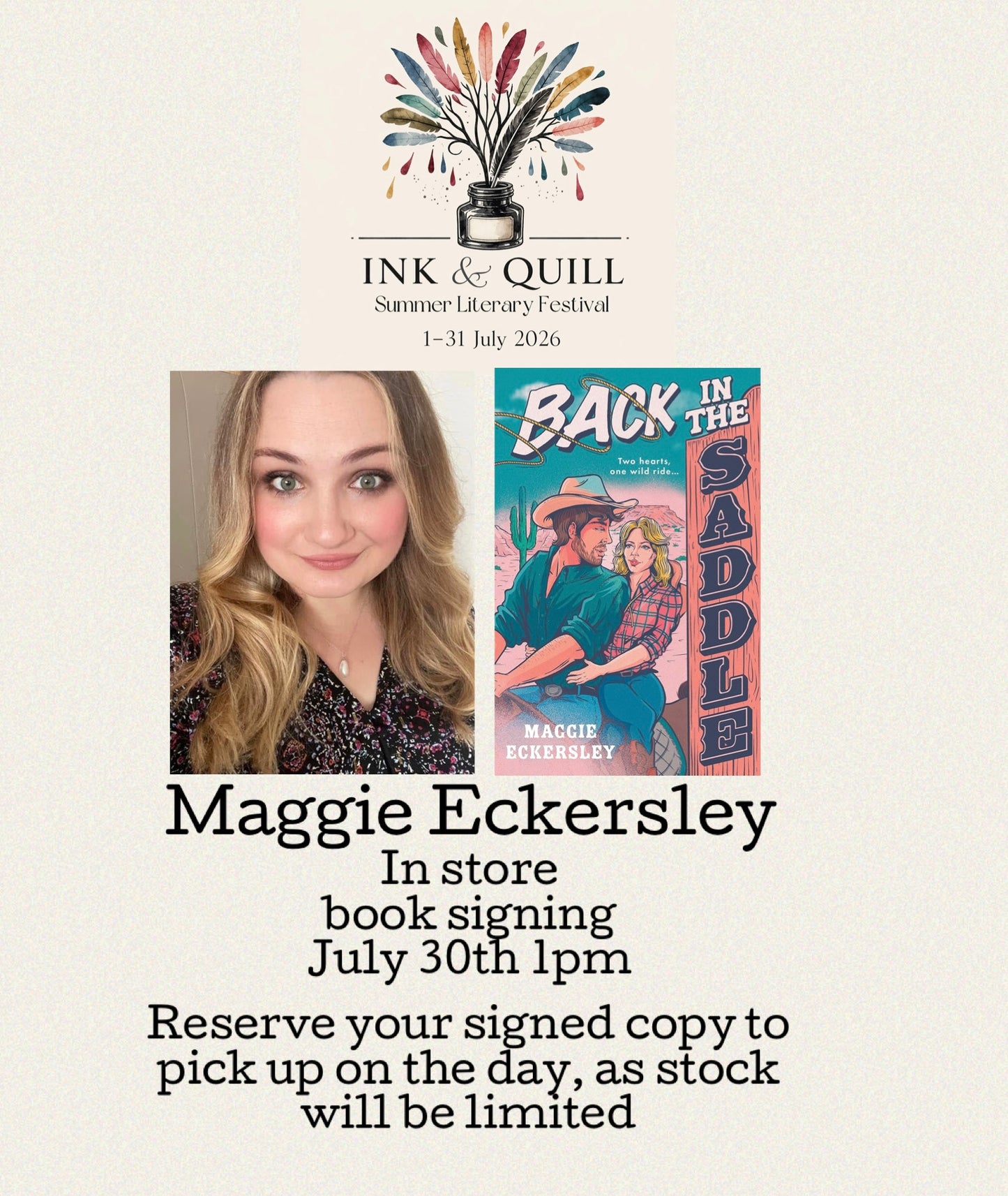 Book signing with Maggie Eckersley - Romance author