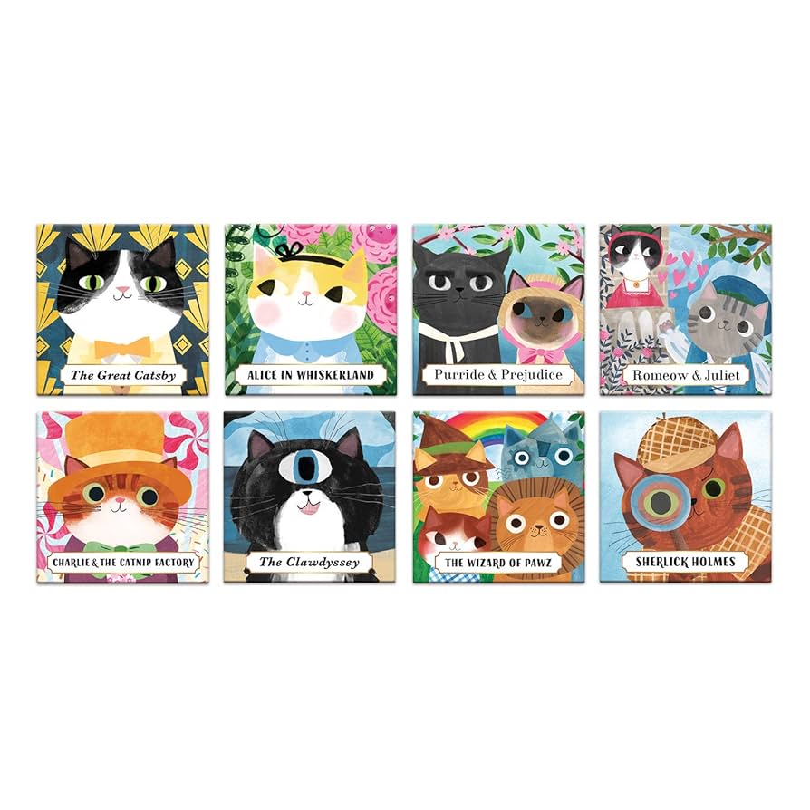 Bookish cats magnets