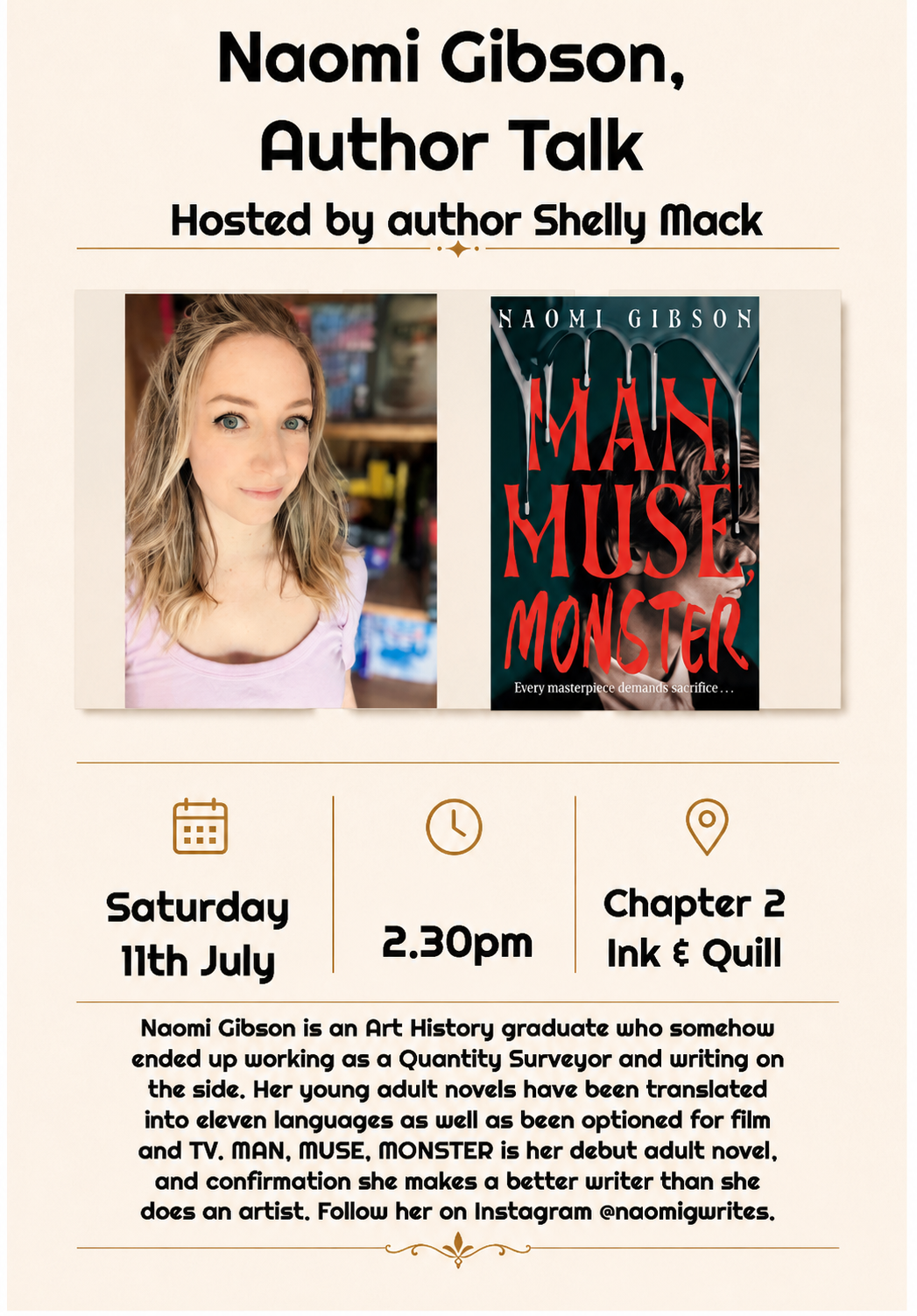 Naomi Gibson - author talk, horror-romance