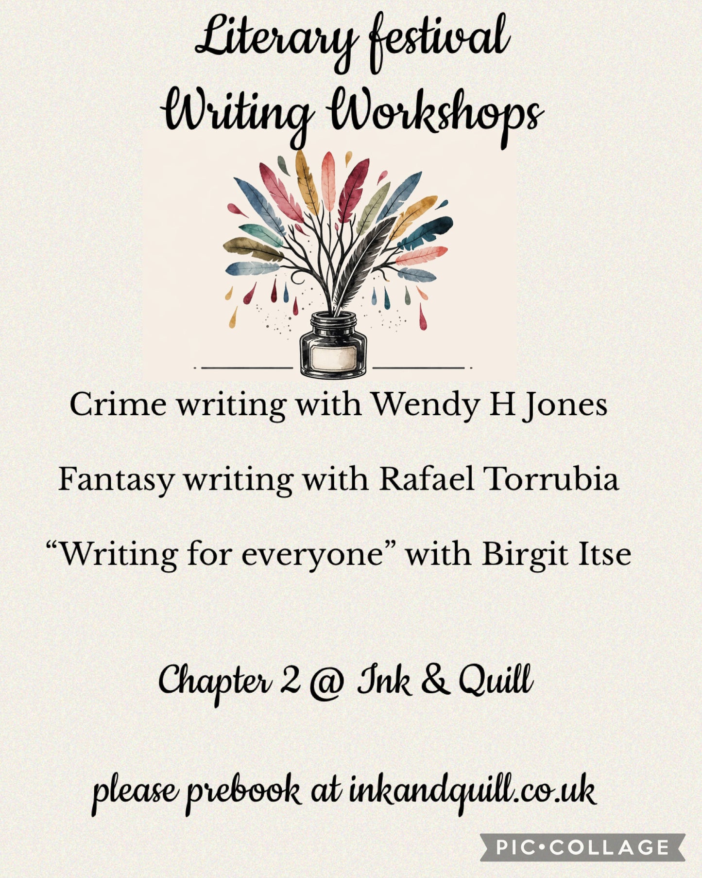 Literary festival writing workshops
