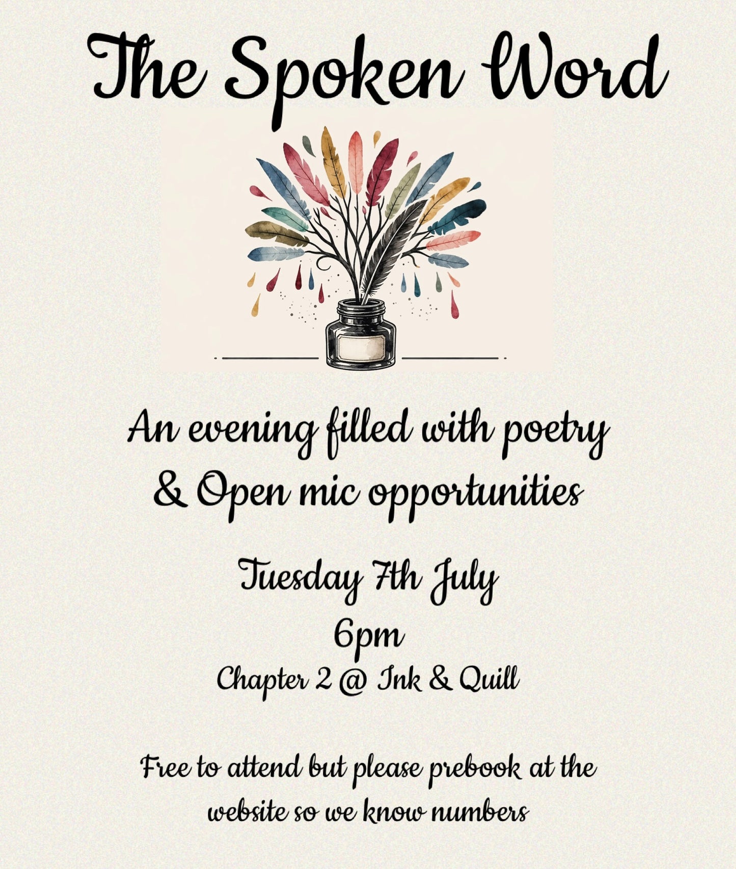 The spoken word - poetry evening