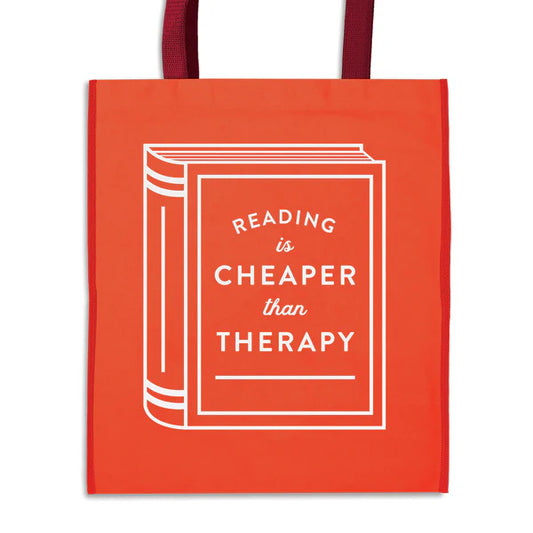 Reading is Cheaper than Therapy reusable shopping bag