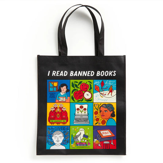 I read banned books reusable bag
