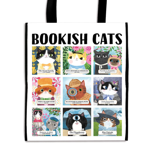 Bookish cats reusable bag